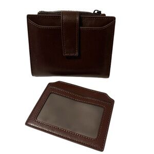 Bveyzi Women's Small Leather RFID Blocking Bifold Zipper Pocket Wallet